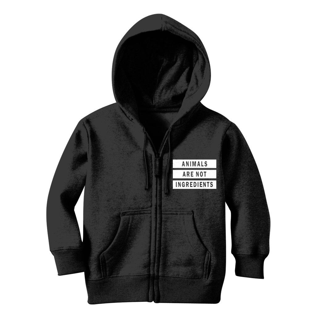 "Animals Are Not Ingredients" Classic Kids Zip Hoodie - Veganious