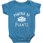 "Powered By Plants" Baby Onesie - White Logo - Veganious