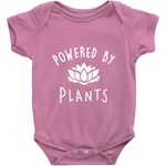 "Powered By Plants" Baby Onesie - White Logo - Veganious