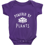 "Powered By Plants" Baby Onesie - White Logo - Veganious