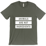 "Animals Are Not Ingredients" Unisex T-Shirt - White Logo - Veganious