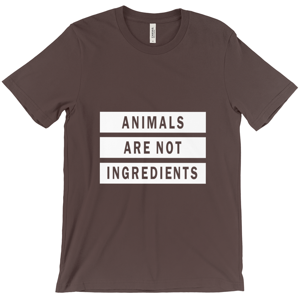 "Animals Are Not Ingredients" Unisex T-Shirt - White Logo - Veganious