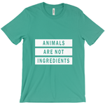 "Animals Are Not Ingredients" Unisex T-Shirt - White Logo - Veganious