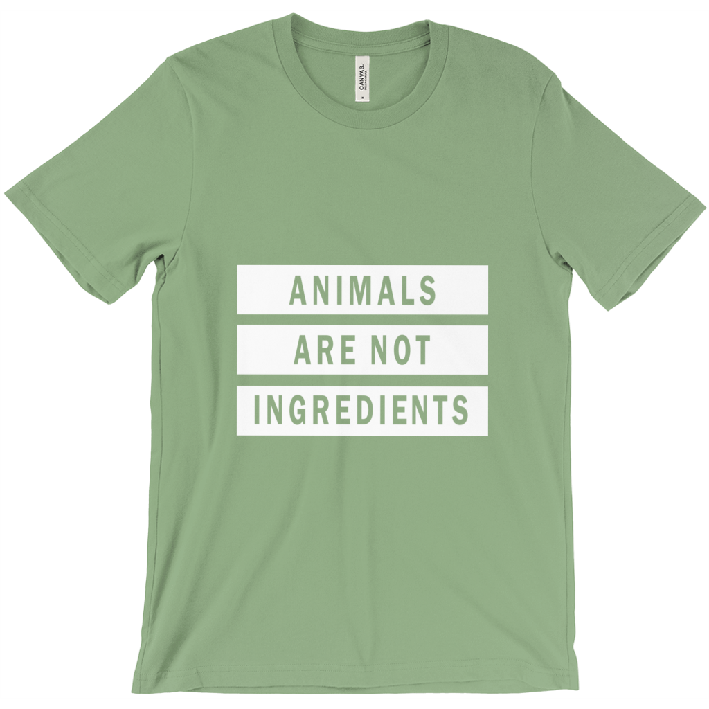 "Animals Are Not Ingredients" Unisex T-Shirt - White Logo - Veganious