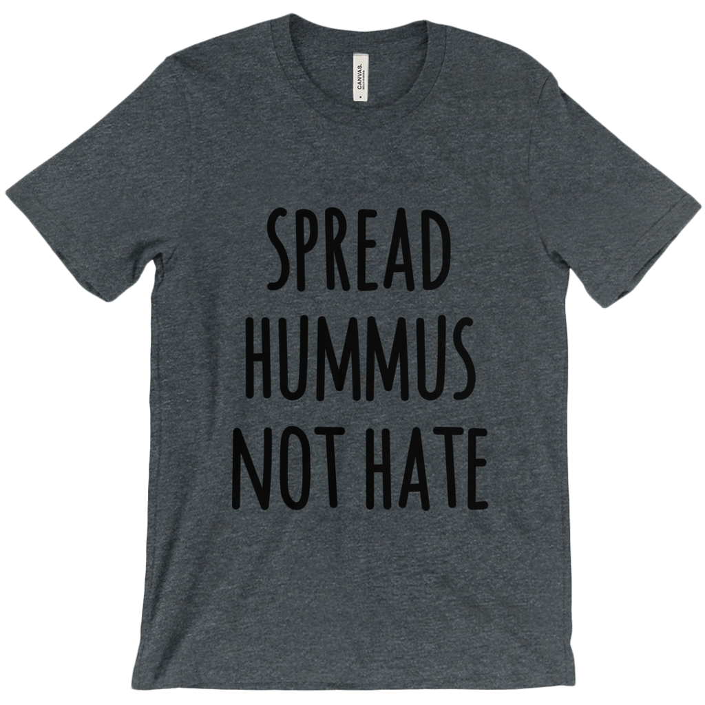 "Spread Hummus Not Hate" Unisex T-Shirt - Black Logo - Veganious