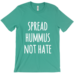 "Spread Hummus Not Hate" Unisex T-Shirt - White Logo - Veganious