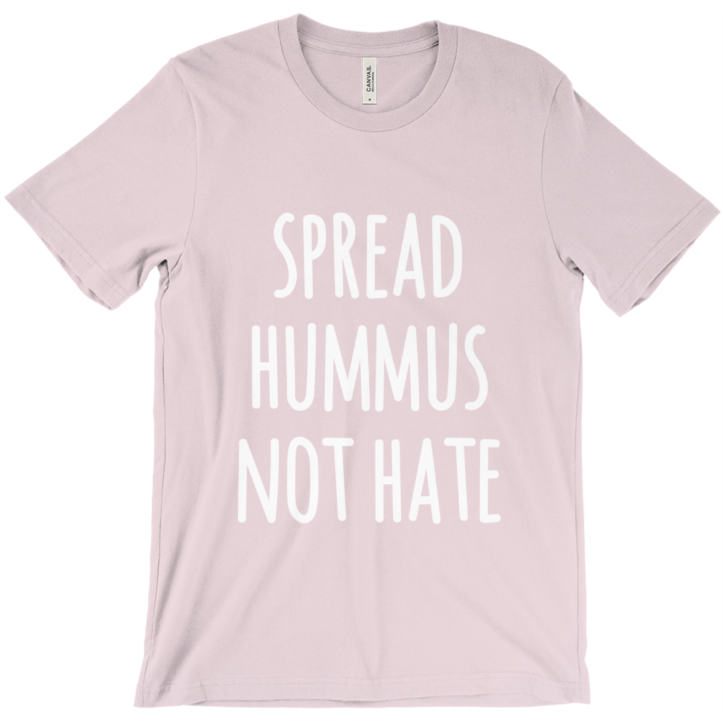 "Spread Hummus Not Hate" Unisex T-Shirt - White Logo - Veganious