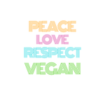 "Peace Love Respect Vegan" Kiss Cut Sticker - 2.6" x 3.6" - Veganious