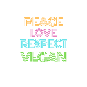 "Peace Love Respect Vegan" Kiss Cut Sticker - 2.6" x 3.6" - Veganious