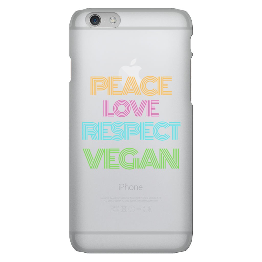 "Peace Love Respect Vegan " iPhone Case - Veganious