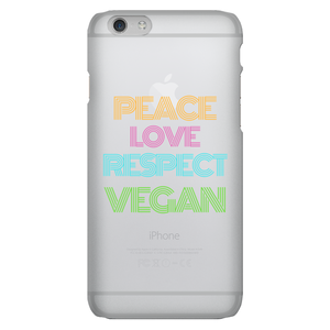 "Peace Love Respect Vegan " iPhone Case - Veganious