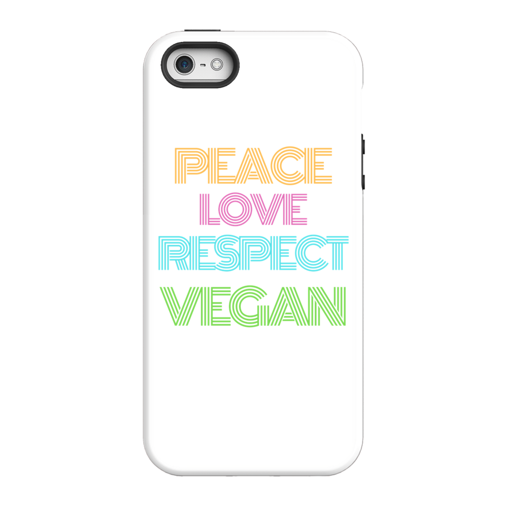 "Peace Love Respect Vegan " iPhone Case - Veganious