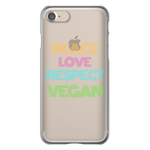 "Peace Love Respect Vegan " iPhone Case - Veganious