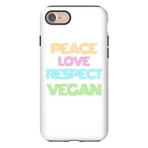 "Peace Love Respect Vegan " iPhone Case - Veganious