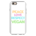 "Peace Love Respect Vegan " iPhone Case - Veganious