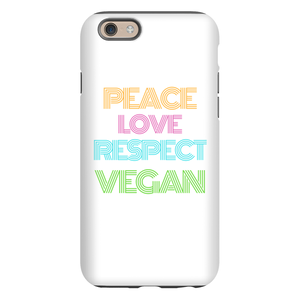 "Peace Love Respect Vegan " iPhone Case - Veganious