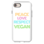 "Peace Love Respect Vegan " iPhone Case - Veganious