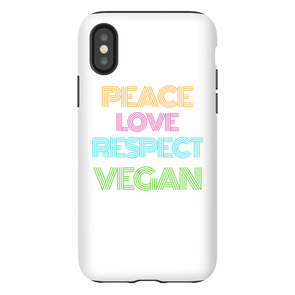 "Peace Love Respect Vegan " iPhone Case - Veganious