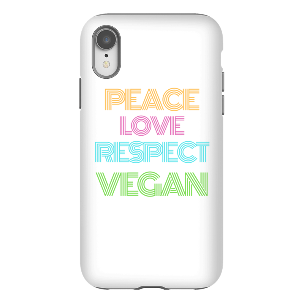 "Peace Love Respect Vegan " iPhone Case - Veganious