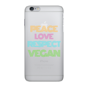 "Peace Love Respect Vegan " iPhone Case - Veganious