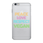 "Peace Love Respect Vegan " iPhone Case - Veganious