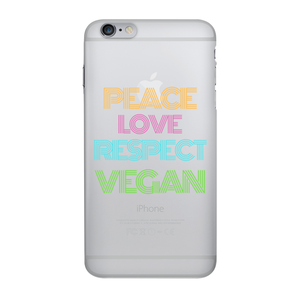 "Peace Love Respect Vegan " iPhone Case - Veganious