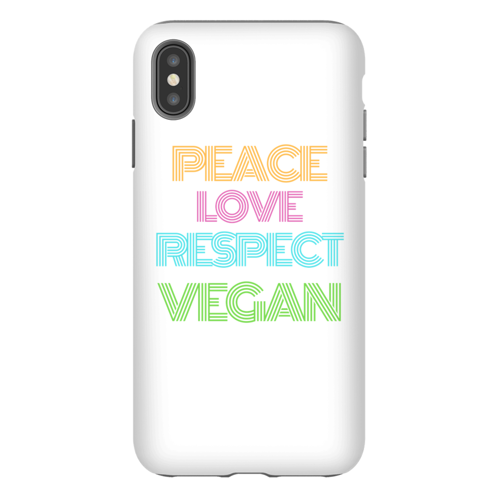 "Peace Love Respect Vegan " iPhone Case - Veganious