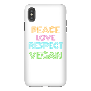 "Peace Love Respect Vegan " iPhone Case - Veganious