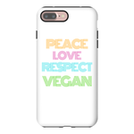 "Peace Love Respect Vegan " iPhone Case - Veganious