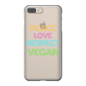 "Peace Love Respect Vegan " iPhone Case - Veganious