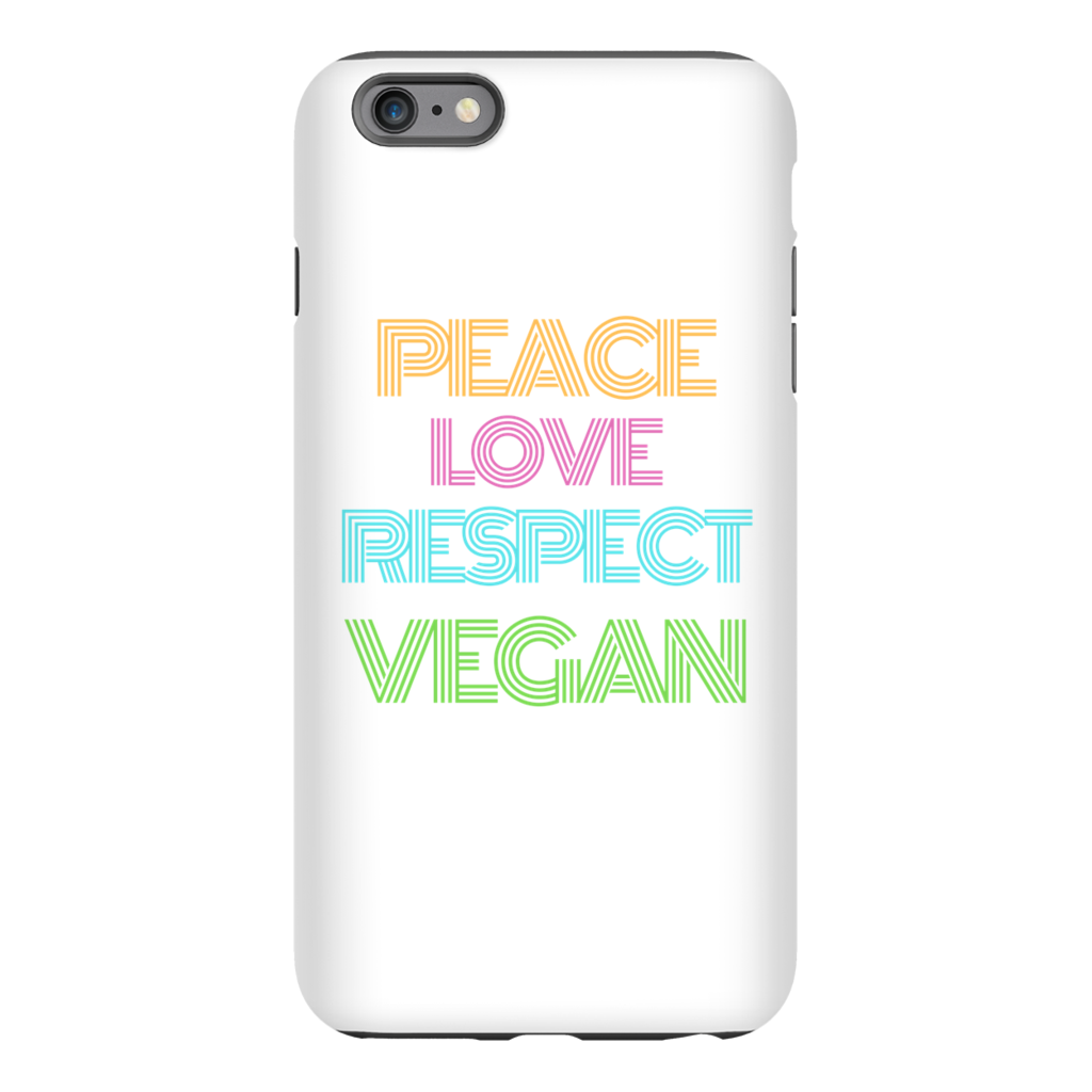 "Peace Love Respect Vegan " iPhone Case - Veganious