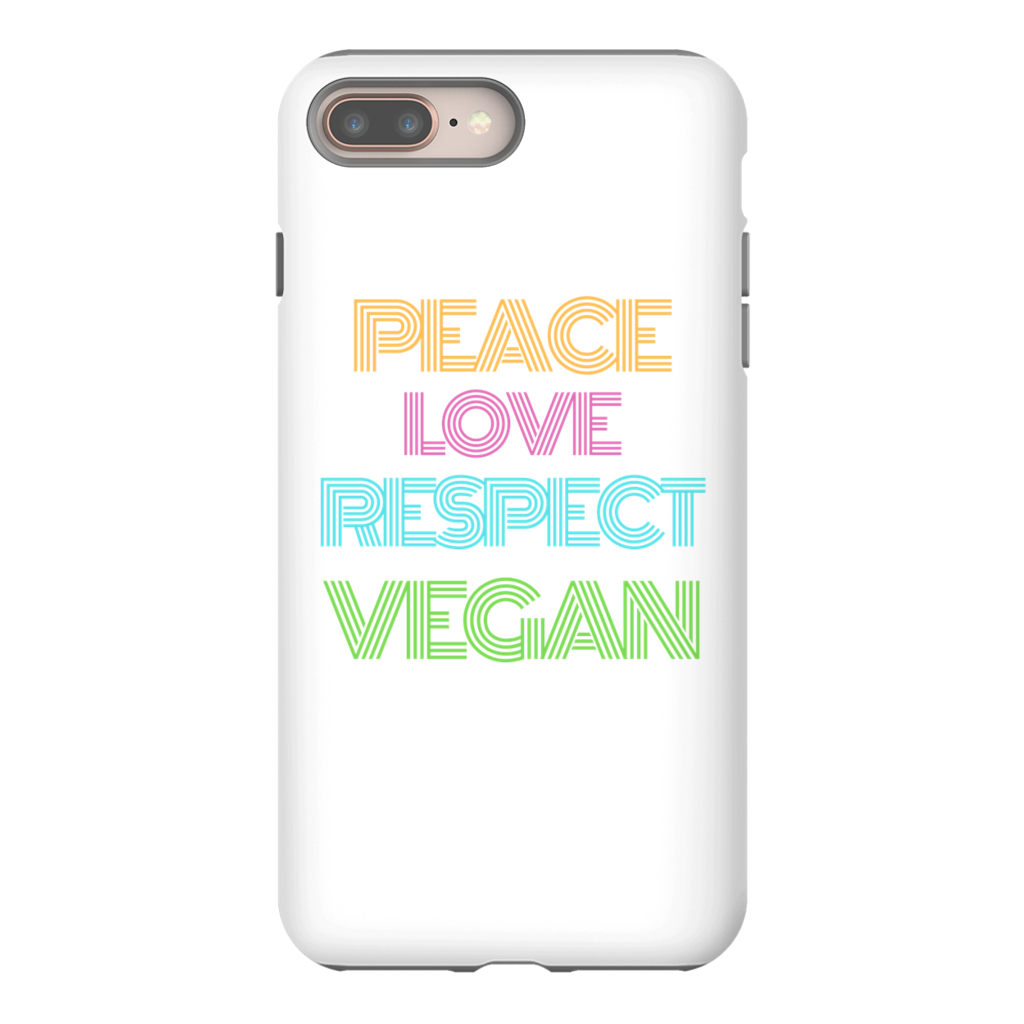 "Peace Love Respect Vegan " iPhone Case - Veganious