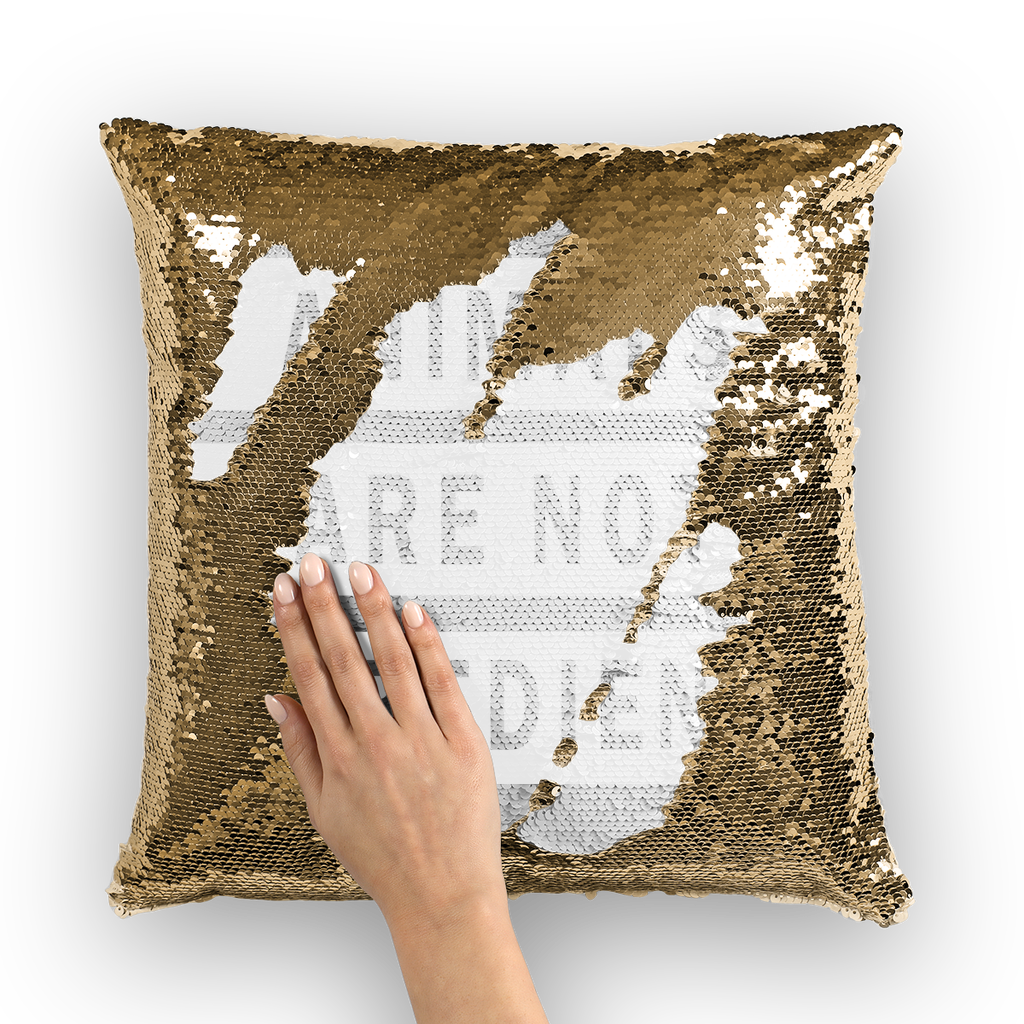 "Animals Are Not Ingredients" Mermaid Sequin Throw Pillow - Veganious