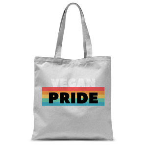 Vegan Pride - White Logo Classic Sublimation Tote Bag - Veganious