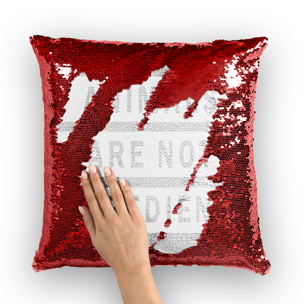 "Animals Are Not Ingredients" Mermaid Sequin Throw Pillow - Veganious