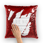 "Animals Are Not Ingredients" Mermaid Sequin Throw Pillow - Veganious