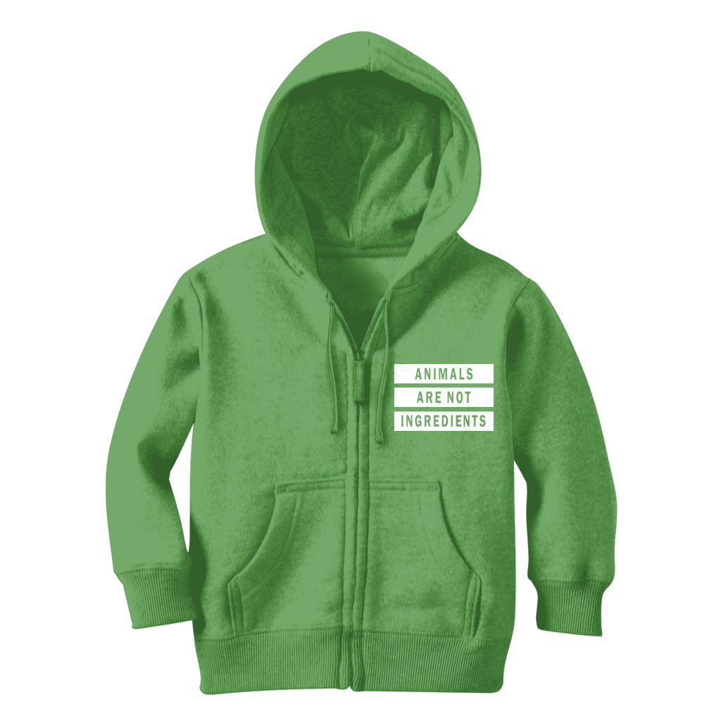 "Animals Are Not Ingredients" Classic Kids Zip Hoodie - Veganious