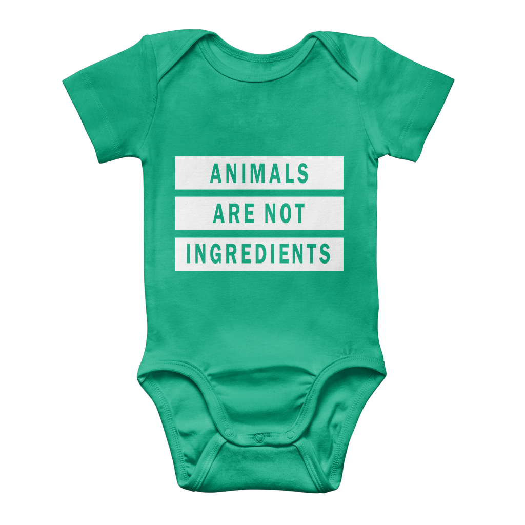 "Animals Are Not Ingredients" Classic Baby Onesie - Veganious