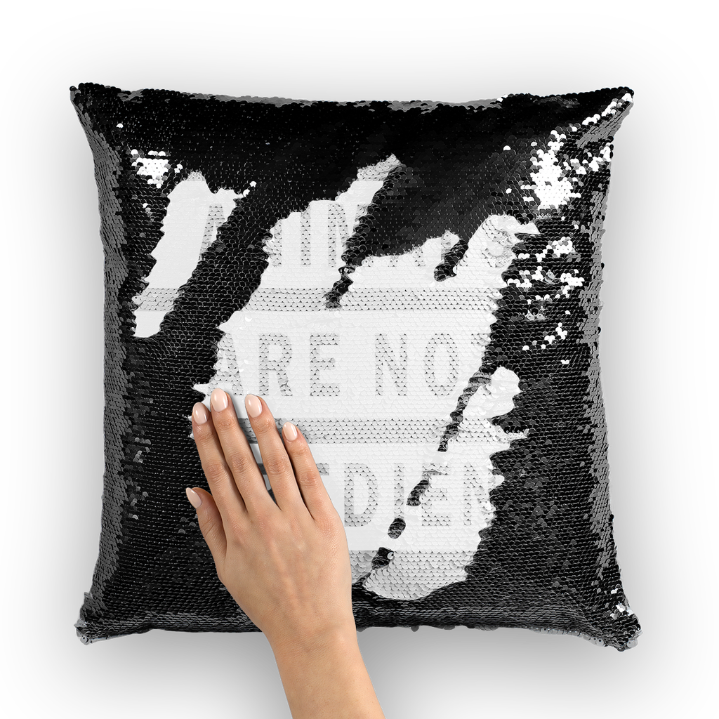 "Animals Are Not Ingredients" Mermaid Sequin Throw Pillow - Veganious