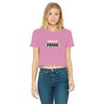 Vegan Pride - White Logo Classic Women's Cropped Raw Edge T-Shirt - Veganious