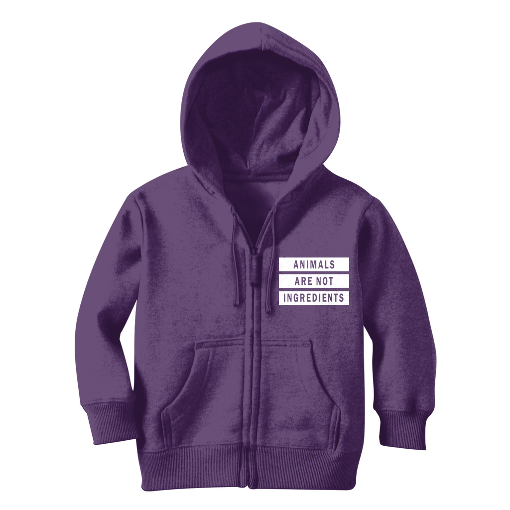 "Animals Are Not Ingredients" Classic Kids Zip Hoodie - Veganious