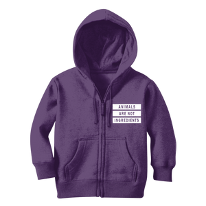 "Animals Are Not Ingredients" Classic Kids Zip Hoodie - Veganious