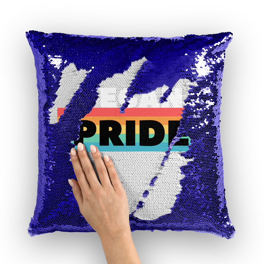 Vegan Pride - White Logo Sequin Cushion Cover - Veganious