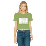"Animals Are Not Ingredients" Classic Cropped Raw Edge T-Shirt - Veganious