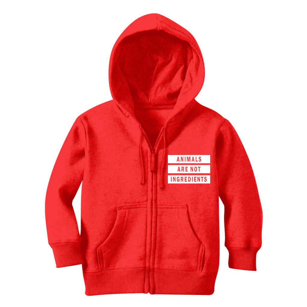 "Animals Are Not Ingredients" Classic Kids Zip Hoodie - Veganious