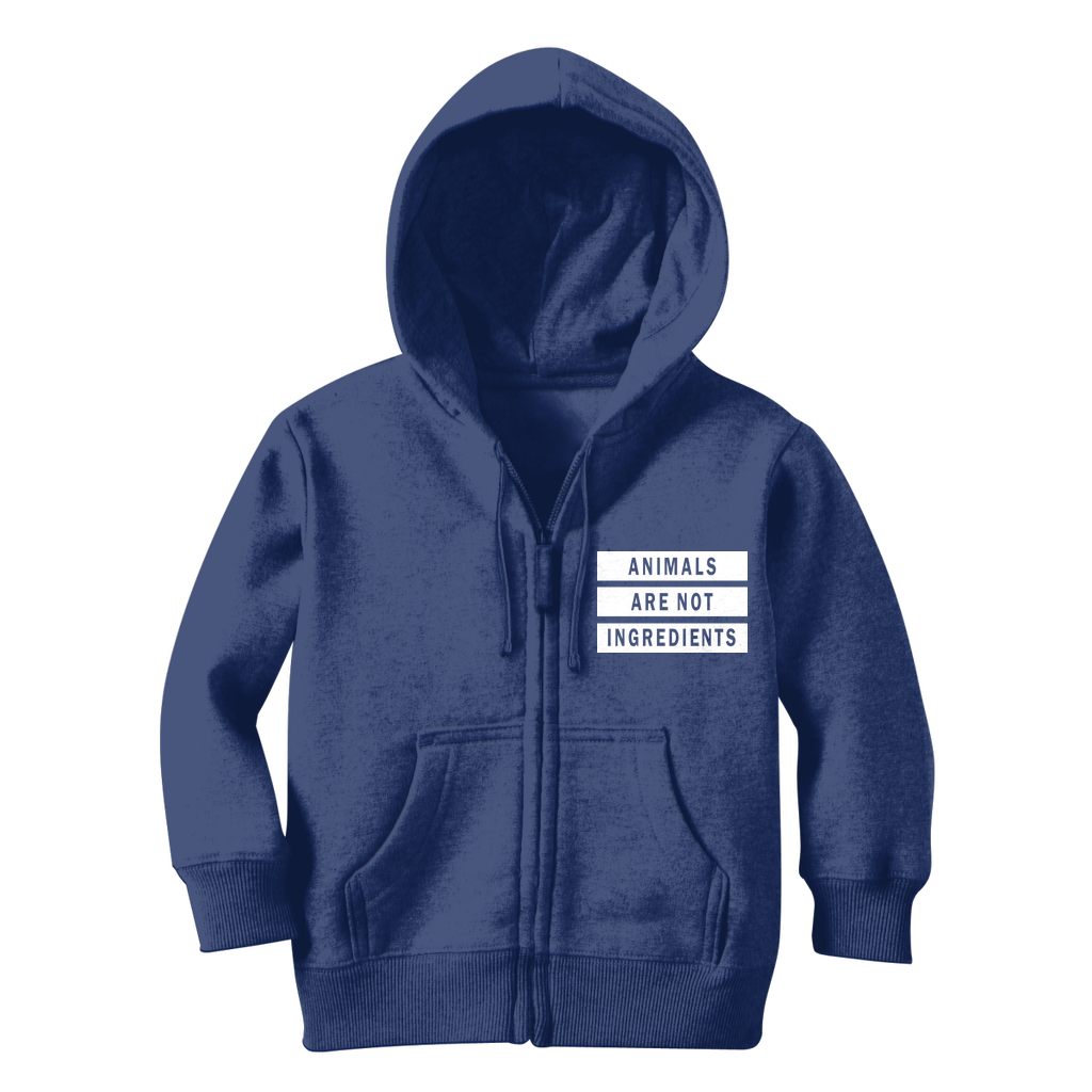 "Animals Are Not Ingredients" Classic Kids Zip Hoodie - Veganious