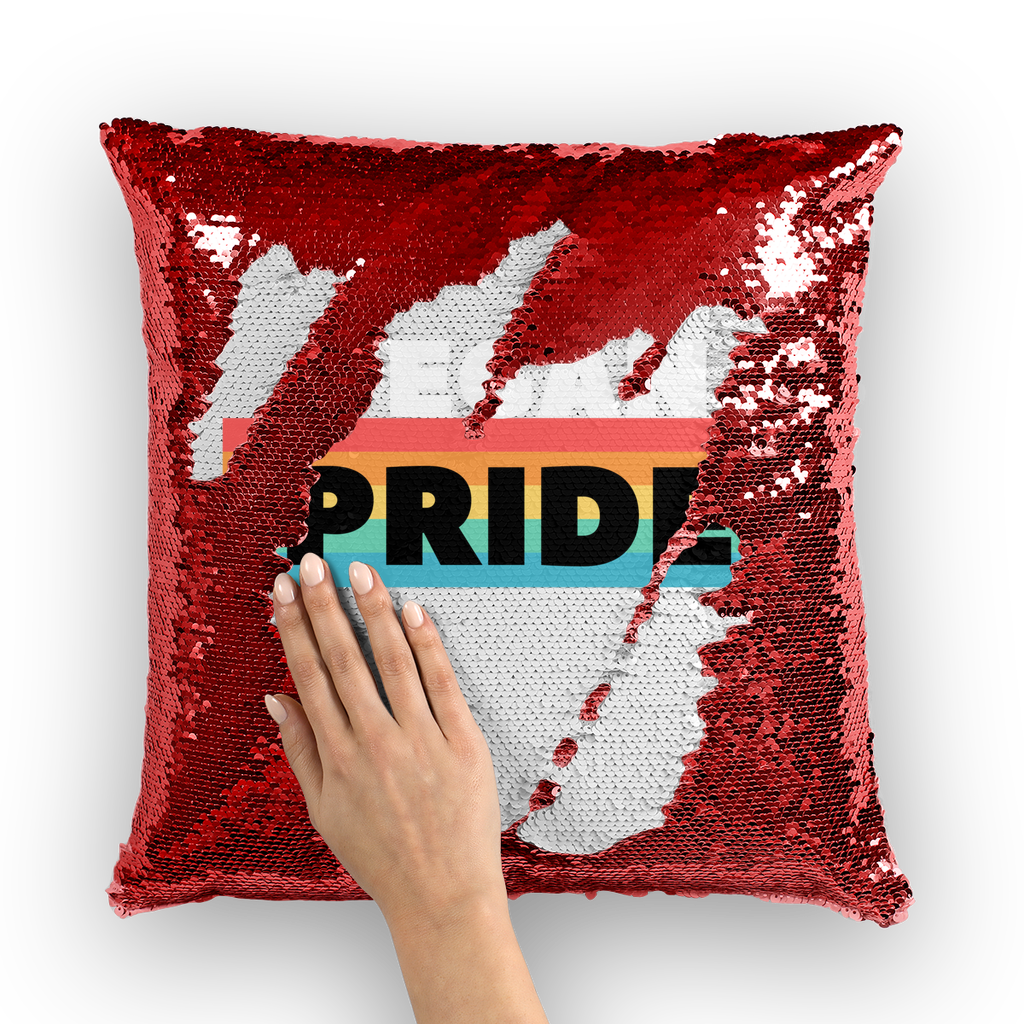 Vegan Pride - White Logo Sequin Cushion Cover - Veganious