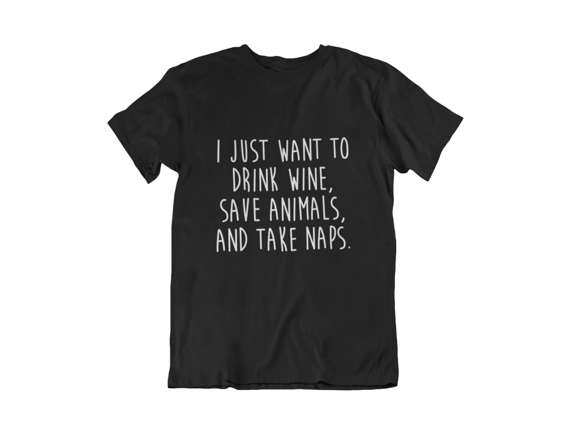 "WINE, ANIMALS, NAPS" T-Shirt - Veganious