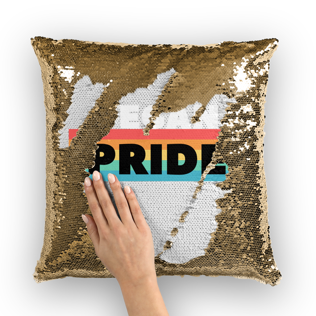 Vegan Pride - White Logo Sequin Cushion Cover - Veganious