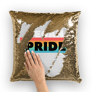 Vegan Pride - White Logo Sequin Cushion Cover - Veganious